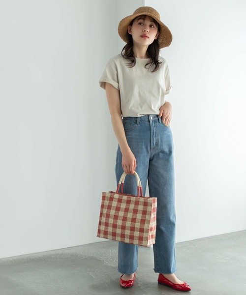 Edit Sheen（エディットシーン）の「ニュアンスカラークルーネックTシャツ（Tシャツ/カットソー・レディース・ホワイト/ベージュ/ダークグレー/グレイッシュベージュ・M）」の5枚目の写真