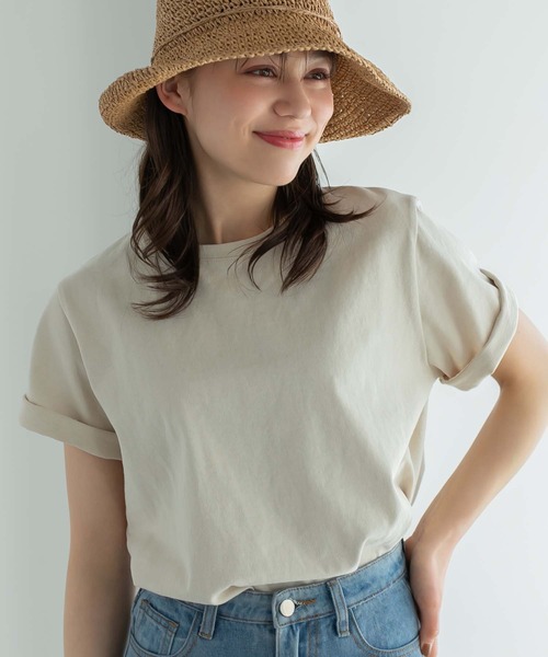 Edit Sheen（エディットシーン）の「ニュアンスカラークルーネックTシャツ（Tシャツ/カットソー・レディース・ホワイト/ベージュ/ダークグレー/グレイッシュベージュ・M）」の14枚目の写真