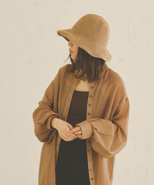 Ambre Neige(アンブルネージュ)の「サマーストローハット/【WEB/EC限定商品】(ハット・レディース・ベージュ/アイボリー・FREE)」の5枚目の写真