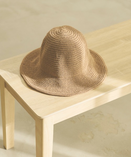 Ambre Neige(アンブルネージュ)の「サマーストローハット/【WEB/EC限定商品】(ハット・レディース・ベージュ/アイボリー・FREE)」の6枚目の写真