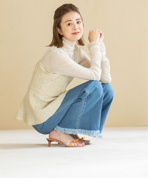 U by SPICK&SPAN(ユーバイスピックアンドスパン)の「【SENSO/センソ】 Ribbonモチーフクリアサンダル(サンダル・レディース・オレンジ・38/36/37)」の2枚目の写真