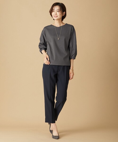 J.PRESS Ladies(J.プレス レディス)の「【洗える】 RELAXION ツイル ストレート パンツ(その他パンツ・レディース・グレー系/ネイビー系・XS)」の4枚目の写真