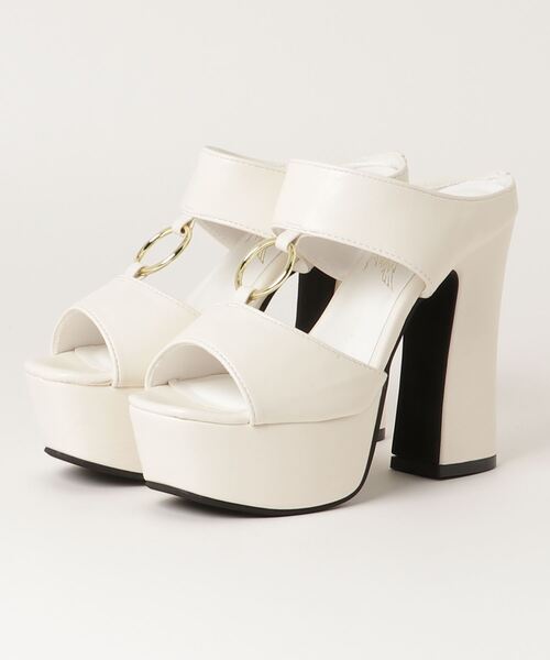 LOVEHUNTER（ラブハンター）の「LOVEHUNTER / フロントリングミュールサンダル (1576)（サンダル・レディース・ホワイト/ブラック・S/M/L/LL/SS）」の10枚目の写真