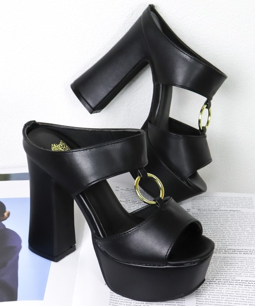 LOVEHUNTER（ラブハンター）の「LOVEHUNTER / フロントリングミュールサンダル (1576)（サンダル・レディース・ホワイト/ブラック・S/M/L/LL/SS）」の7枚目の写真