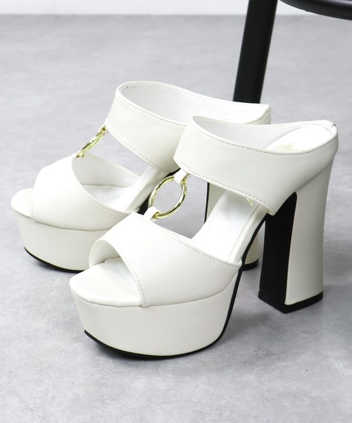 LOVEHUNTER（ラブハンター）の「LOVEHUNTER / フロントリングミュールサンダル (1576)（サンダル・レディース・ホワイト/ブラック・S/M/L/LL/SS）」の9枚目の写真