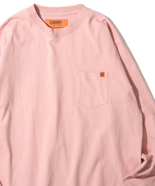 UNIVERSAL OVERALL(ユニバーサルオーバーオール)の「【UNIVERSAL OVERALL】別注 ポケットクルーネック ロングスリーブTシャツ / POCKET LONG SLEEVE(Tシャツ/カットソー・メンズ・グリーン/ベージュ/ネイビー/ホワイト/ブラック/チャコールグレー/グレイッシュベージュ/オートミール/ライトピンク/サックスブルー/セージグリーン/ミント・MEDIUM/X-LARGE/LARGE/SMALL)」の12枚目の写真