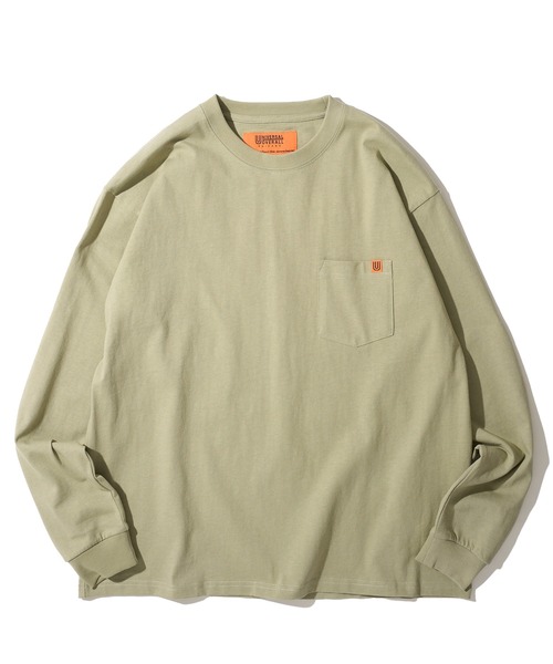 UNIVERSAL OVERALL(ユニバーサルオーバーオール)の「【UNIVERSAL OVERALL】別注 ポケットクルーネック ロングスリーブTシャツ / POCKET LONG SLEEVE(Tシャツ/カットソー・メンズ・グリーン/ベージュ/ネイビー/ホワイト/ブラック/チャコールグレー/グレイッシュベージュ/オートミール/ライトピンク/サックスブルー/セージグリーン/ミント・MEDIUM/X-LARGE/LARGE/SMALL)」の15枚目の写真