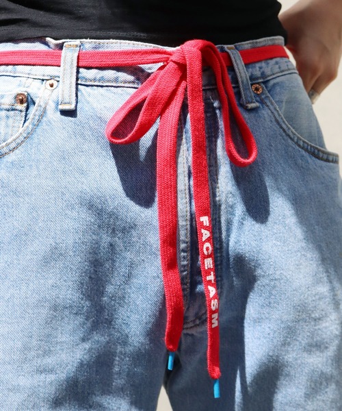 FACETASM（ファセッタズム）の「FACETASM/ファセッタズム SHOELACE BELT シューレースベルト 2色セット（ベルト・メンズ・ホワイト×ブルー/ブラック×レッド・00）」の4枚目の写真