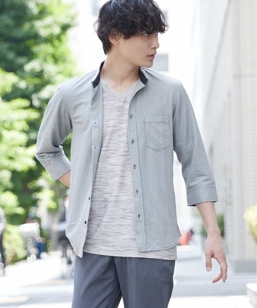MK MICHEL KLEIN HOMME (エムケーミッシェルクランオム)の「カノコ七分シャツ(シャツ/ブラウス・メンズ・グレー/ブラウン/ブルー/ホワイト・48/51/46)」の3枚目の写真