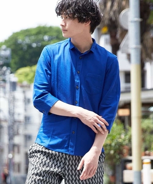 MK MICHEL KLEIN HOMME (エムケーミッシェルクランオム)の「カノコ七分シャツ(シャツ/ブラウス・メンズ・グレー/ブラウン/ブルー/ホワイト・48/51/46)」の5枚目の写真