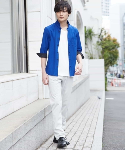MK MICHEL KLEIN HOMME (エムケーミッシェルクランオム)の「カノコ七分シャツ(シャツ/ブラウス・メンズ・グレー/ブラウン/ブルー/ホワイト・48/51/46)」の7枚目の写真