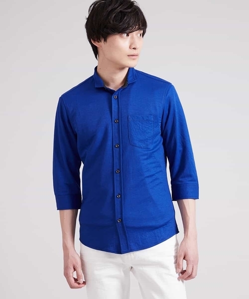 MK MICHEL KLEIN HOMME (エムケーミッシェルクランオム)の「カノコ七分シャツ(シャツ/ブラウス・メンズ・グレー/ブラウン/ブルー/ホワイト・48/51/46)」の8枚目の写真