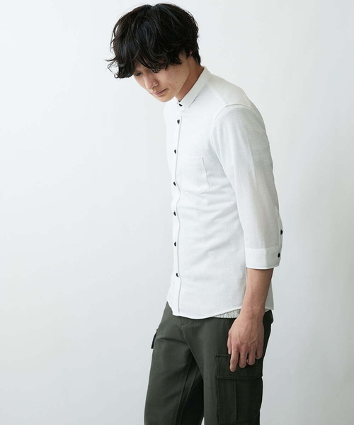 MK MICHEL KLEIN HOMME (エムケーミッシェルクランオム)の「カノコ七分シャツ(シャツ/ブラウス・メンズ・グレー/ブラウン/ブルー/ホワイト・48/51/46)」の22枚目の写真