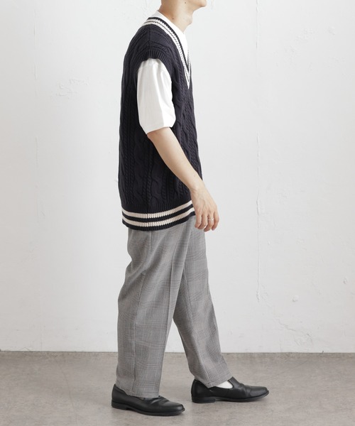 DISCOAT（ディスコート）の「チルデンニットベスト（ベスト・レディース・ネイビー/アイボリー・FREE）」の5枚目の写真