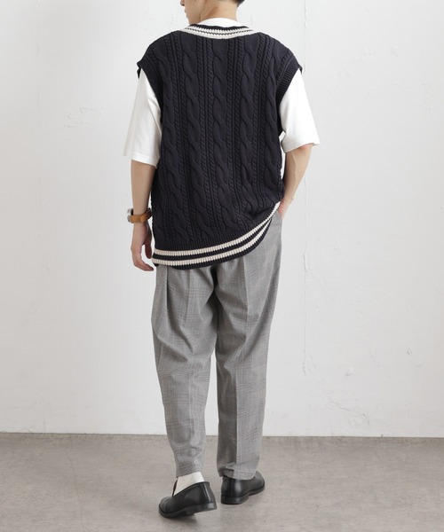 DISCOAT（ディスコート）の「チルデンニットベスト（ベスト・レディース・ネイビー/アイボリー・FREE）」の7枚目の写真