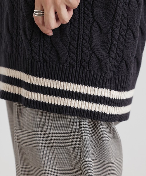 DISCOAT（ディスコート）の「チルデンニットベスト（ベスト・レディース・ネイビー/アイボリー・FREE）」の14枚目の写真