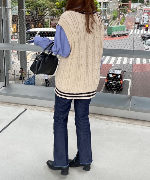 DISCOAT（ディスコート）の「チルデンニットベスト（ベスト・レディース・ネイビー/アイボリー・FREE）」の20枚目の写真