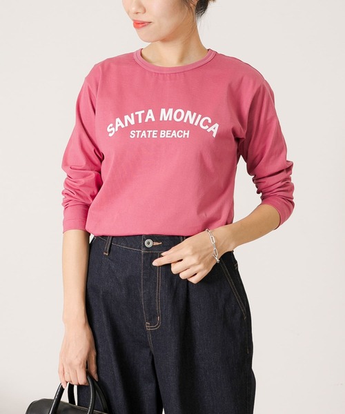 URBAN RESEARCH Sonny Label(アーバンリサーチサニーレーベル)の「SANTAMONICAロゴプリントロングTシャツ(Tシャツ/カットソー・レディース・ネイビー/レッド/オフホワイト・FREE)」の7枚目の写真