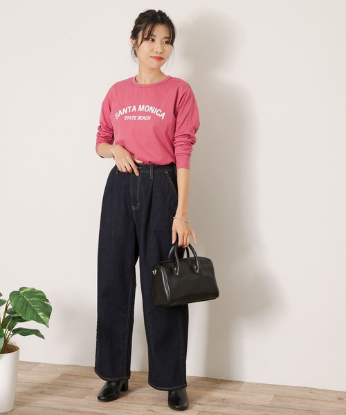 URBAN RESEARCH Sonny Label(アーバンリサーチサニーレーベル)の「SANTAMONICAロゴプリントロングTシャツ(Tシャツ/カットソー・レディース・ネイビー/レッド/オフホワイト・FREE)」の11枚目の写真