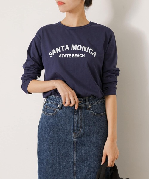 URBAN RESEARCH Sonny Label(アーバンリサーチサニーレーベル)の「SANTAMONICAロゴプリントロングTシャツ(Tシャツ/カットソー・レディース・ネイビー/レッド/オフホワイト・FREE)」の15枚目の写真