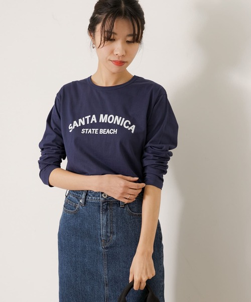 URBAN RESEARCH Sonny Label(アーバンリサーチサニーレーベル)の「SANTAMONICAロゴプリントロングTシャツ(Tシャツ/カットソー・レディース・ネイビー/レッド/オフホワイト・FREE)」の8枚目の写真