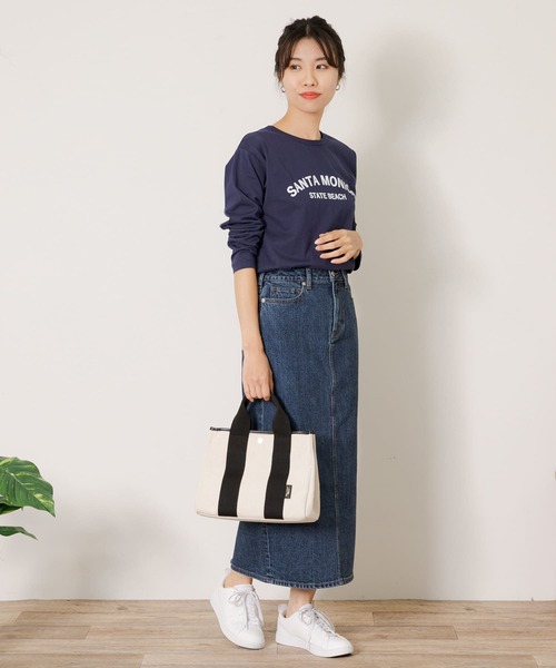 URBAN RESEARCH Sonny Label(アーバンリサーチサニーレーベル)の「SANTAMONICAロゴプリントロングTシャツ(Tシャツ/カットソー・レディース・ネイビー/レッド/オフホワイト・FREE)」の12枚目の写真