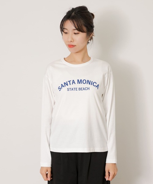 URBAN RESEARCH Sonny Label(アーバンリサーチサニーレーベル)の「SANTAMONICAロゴプリントロングTシャツ(Tシャツ/カットソー・レディース・ネイビー/レッド/オフホワイト・FREE)」の19枚目の写真