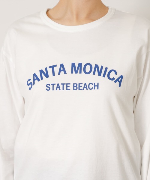 URBAN RESEARCH Sonny Label(アーバンリサーチサニーレーベル)の「SANTAMONICAロゴプリントロングTシャツ(Tシャツ/カットソー・レディース・ネイビー/レッド/オフホワイト・FREE)」の9枚目の写真