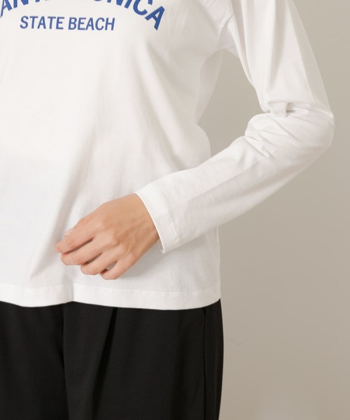 URBAN RESEARCH Sonny Label(アーバンリサーチサニーレーベル)の「SANTAMONICAロゴプリントロングTシャツ(Tシャツ/カットソー・レディース・ネイビー/レッド/オフホワイト・FREE)」の6枚目の写真