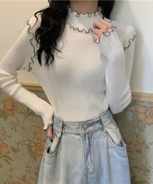 kolor カラー 18AW タートルネックフリルニットセーター 18WPL-T05216 グリーン 1 フリルネックニットプルオーバー LE SOUK HOLIDAY｜クロスプラス公式