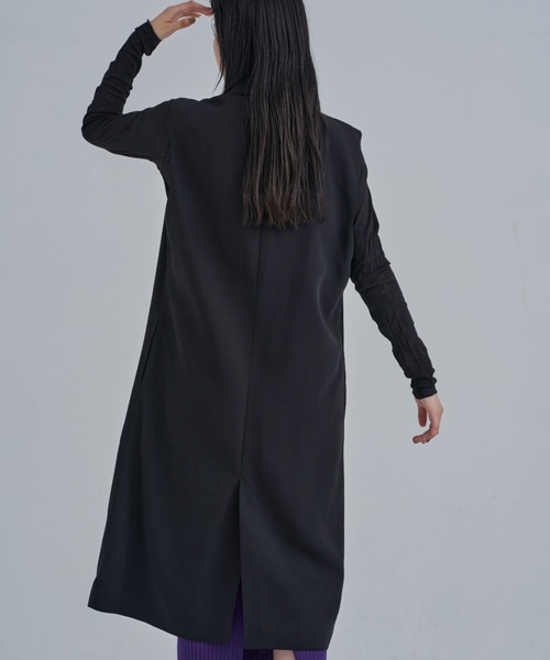CLEARIMPRESSION （クリアインプレッション）の「【セットアップ対応】ダブルブレストテーラードロングジレ（ベスト・レディース・ブラック・FREE）」の2枚目の写真