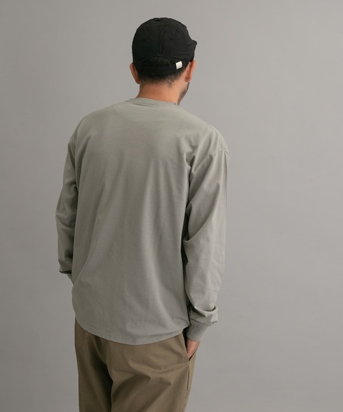 EKAL（エカル）の「EKAL　ロゴポケットロングスリーブTシャツ（Tシャツ/カットソー・メンズ・ライトグレー/カーキ・SMALL/MEDIUM/LARGE）」の13枚目の写真
