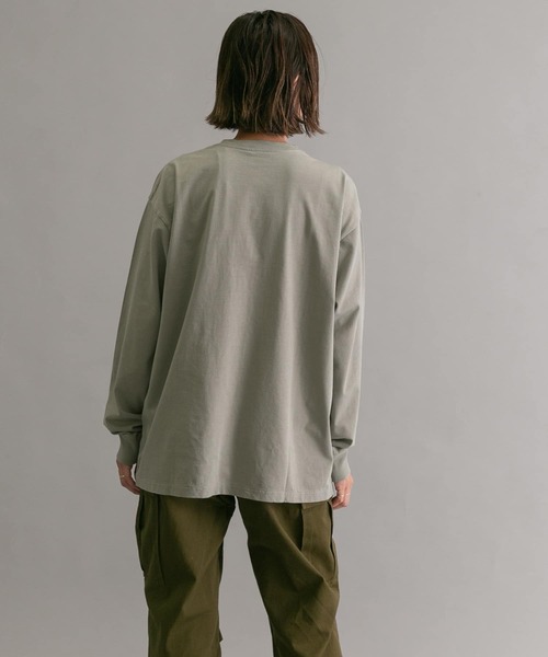 EKAL（エカル）の「EKAL　ロゴポケットロングスリーブTシャツ（Tシャツ/カットソー・メンズ・ライトグレー/カーキ・SMALL/MEDIUM/LARGE）」の19枚目の写真