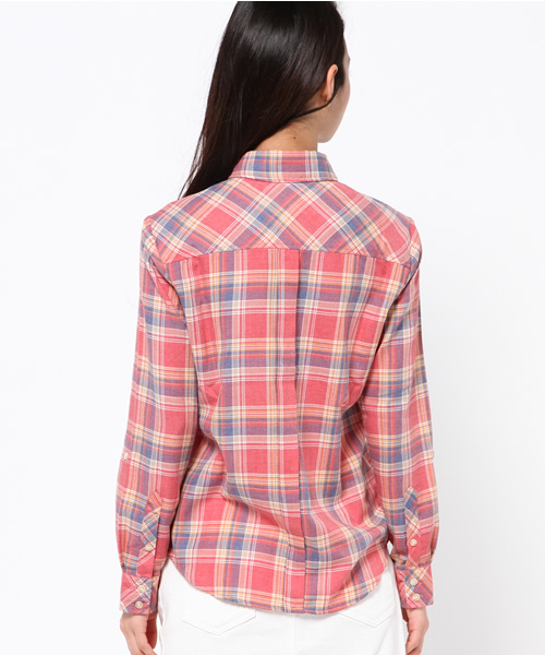AZUL by moussy（アズールバイマウジー）の「フェイドチェックWポケ長袖T/Bシャツ（シャツ/ブラウス・レディース・ピンク系その他/イエロー系その他/ブルー系その他・MEDIUM/SMALL/LARGE）」の15枚目の写真