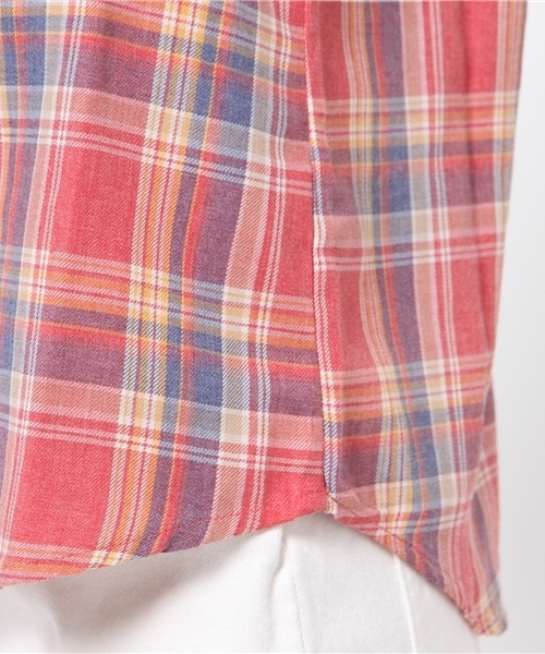 AZUL by moussy（アズールバイマウジー）の「フェイドチェックWポケ長袖T/Bシャツ（シャツ/ブラウス・レディース・ピンク系その他/イエロー系その他/ブルー系その他・MEDIUM/SMALL/LARGE）」の9枚目の写真