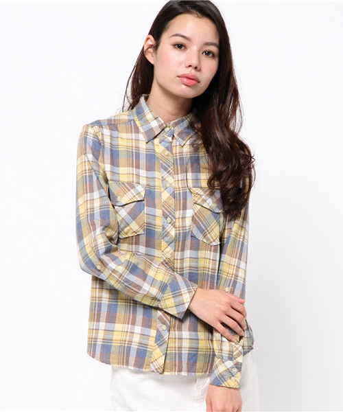 AZUL by moussy（アズールバイマウジー）の「フェイドチェックWポケ長袖T/Bシャツ（シャツ/ブラウス・レディース・ピンク系その他/イエロー系その他/ブルー系その他・MEDIUM/SMALL/LARGE）」の17枚目の写真
