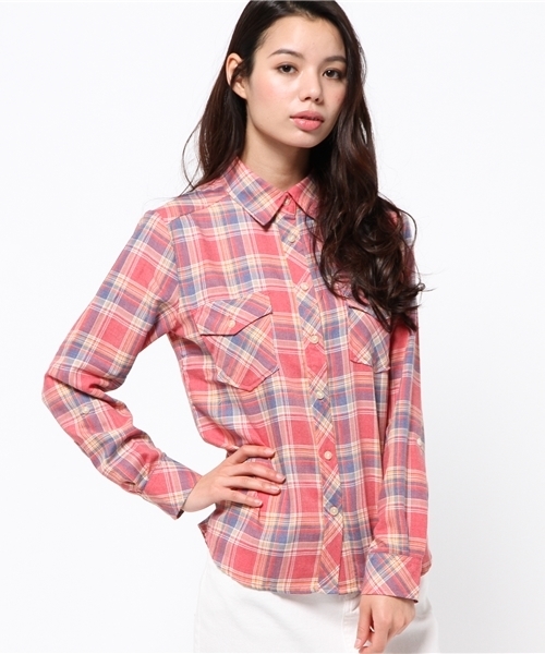 AZUL by moussy（アズールバイマウジー）の「フェイドチェックWポケ長袖T/Bシャツ（シャツ/ブラウス・レディース・ピンク系その他/イエロー系その他/ブルー系その他・MEDIUM/SMALL/LARGE）」の18枚目の写真