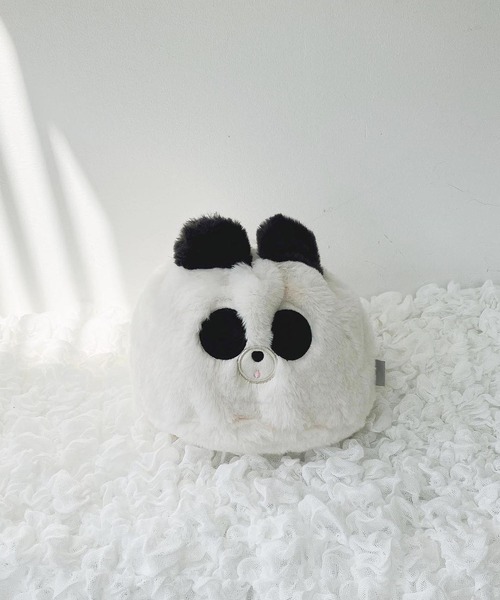 AS KNOW AS plus（アズノゥアズプラス）の「♪すふれあにまるポーチ（ポーチ・レディース・ホワイト/ベージュ/モカ/ホワイト×ブラック・FREE）」の3枚目の写真