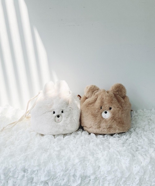 AS KNOW AS plus（アズノゥアズプラス）の「♪すふれあにまるポーチ（ポーチ・レディース・ホワイト/ベージュ/モカ/ホワイト×ブラック・FREE）」の6枚目の写真