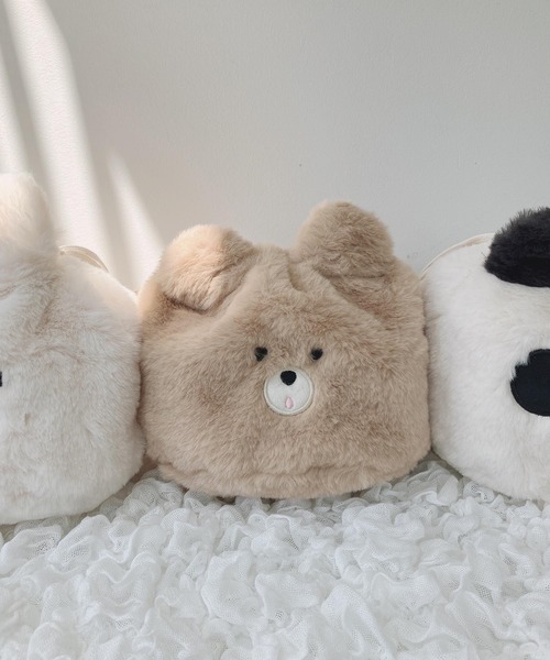 AS KNOW AS plus（アズノゥアズプラス）の「♪すふれあにまるポーチ（ポーチ・レディース・ホワイト/ベージュ/モカ/ホワイト×ブラック・FREE）」の9枚目の写真