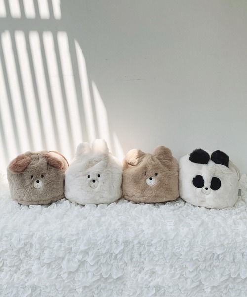 AS KNOW AS plus（アズノゥアズプラス）の「♪すふれあにまるポーチ（ポーチ・レディース・ホワイト/ベージュ/モカ/ホワイト×ブラック・FREE）」の12枚目の写真