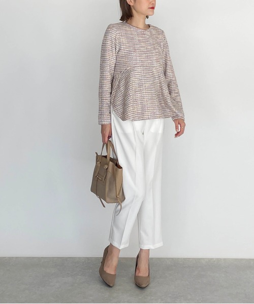 PICCIN(ピッチン)の「ツイード切替えカットソー(Tシャツ/カットソー・レディース・ブラック/ピンク・M)」の12枚目の写真