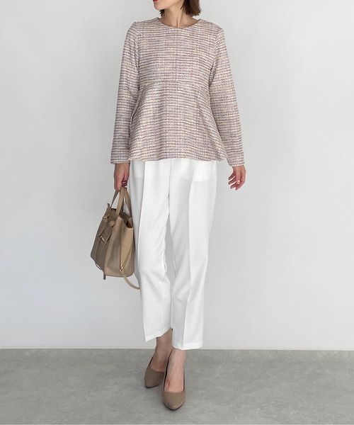 PICCIN(ピッチン)の「ツイード切替えカットソー(Tシャツ/カットソー・レディース・ブラック/ピンク・M)」の8枚目の写真