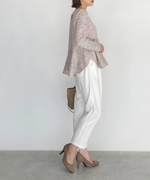 PICCIN(ピッチン)の「ツイード切替えカットソー(Tシャツ/カットソー・レディース・ブラック/ピンク・M)」の9枚目の写真