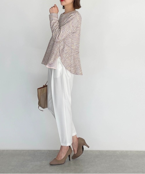 PICCIN(ピッチン)の「ツイード切替えカットソー(Tシャツ/カットソー・レディース・ブラック/ピンク・M)」の11枚目の写真