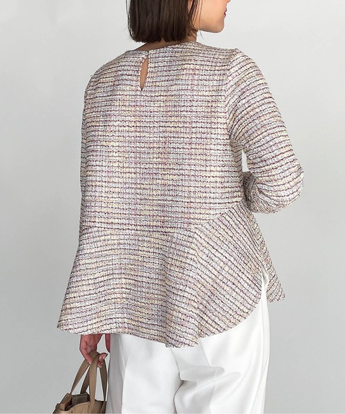 PICCIN(ピッチン)の「ツイード切替えカットソー(Tシャツ/カットソー・レディース・ブラック/ピンク・M)」の6枚目の写真