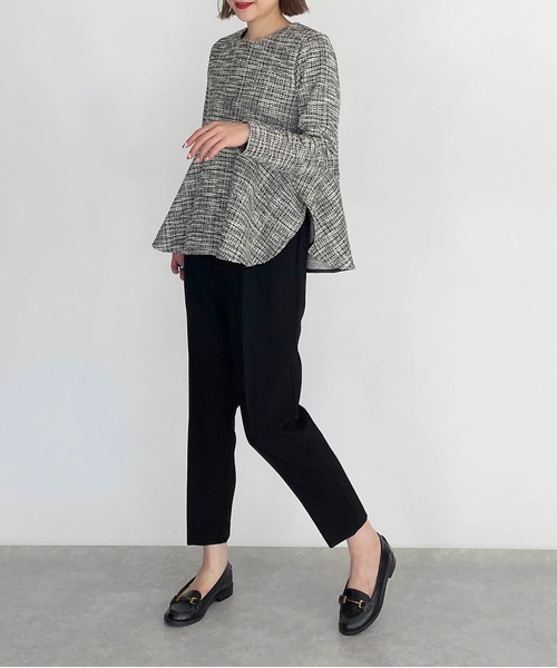 PICCIN(ピッチン)の「ツイード切替えカットソー(Tシャツ/カットソー・レディース・ブラック/ピンク・M)」の3枚目の写真