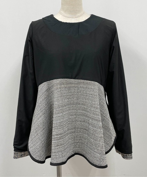 PICCIN(ピッチン)の「ツイード切替えカットソー(Tシャツ/カットソー・レディース・ブラック/ピンク・M)」の19枚目の写真