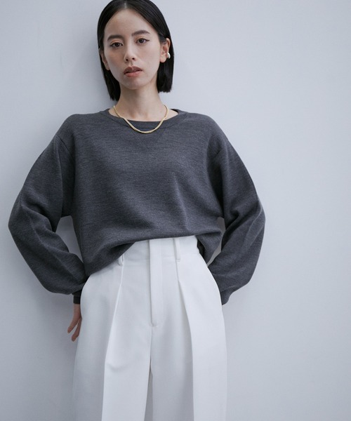 【JOHN SMEDLEY】PULLOVER CN WITH INSERT LS