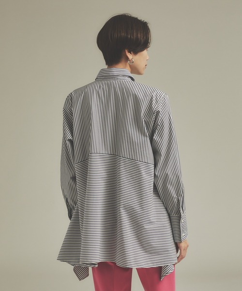 qualite(カリテ)の「イレギュラーヘムシャツ(シャツ/ブラウス・レディース・オフホワイト/ピンク/ストライプ・フリー)」の13枚目の写真